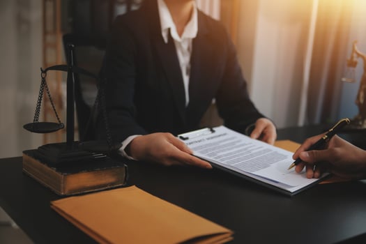 Law theme, gavel or mallet of the judge, lawyer enforcement officers, evidence-based cases taken into account in the court abount business, legislation. photo