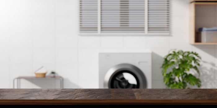 Modern Laundry Room with Eco-Friendly Design 3D Render photo