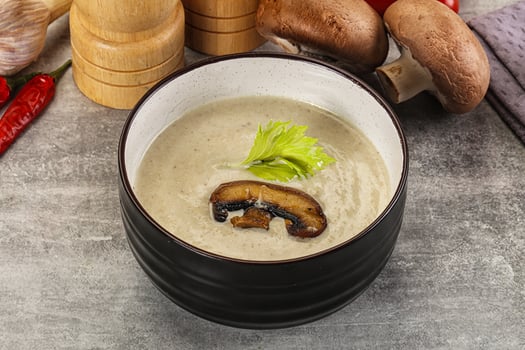 Delicous mushroom champignon cream soup photo