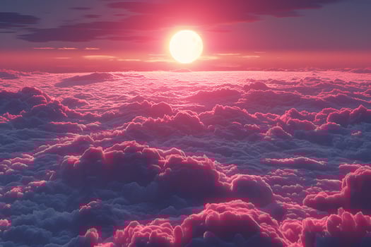 Surreal Pink Skies Cloudscape at Sunset - Dreamy and Tranquil Landscape for Wall Art photo