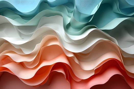 Colorful Abstract Waves of Flowing Paper Layers for Artistic Design and Creativity photo
