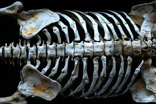 Anatomical Study Detailed Human Skeleton Ribcage and Pelvis Illustration for Medical Education photo