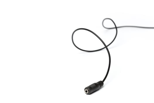 Black aux wire isolated on white photo