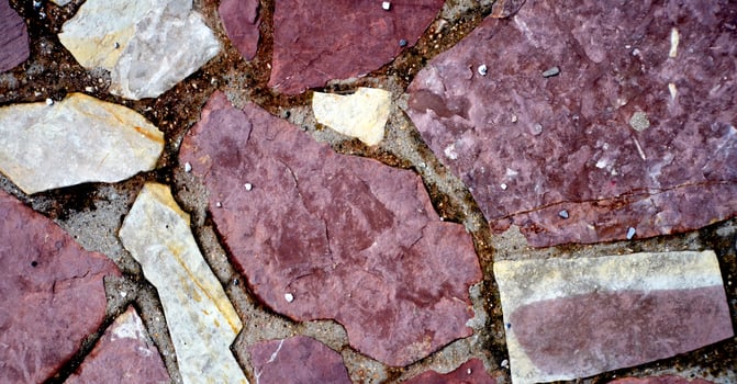 Red stone tiles photo