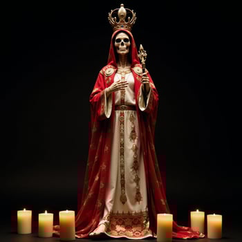 Image of La Santa Muerte The Holy Death deity represented as a skeletal figure photo