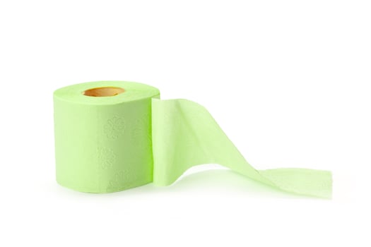 toilet paper isolated on white background photo