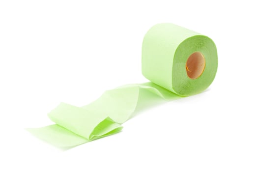 toilet paper isolated on white background photo