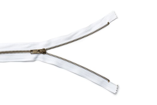 Zipper on white background photo