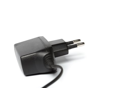 Electric power adapter isolated on white background photo