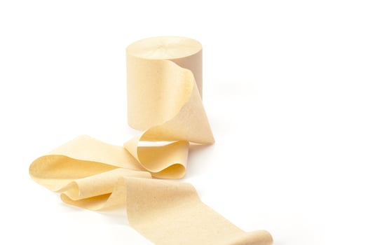 toilet paper isolated on white background photo