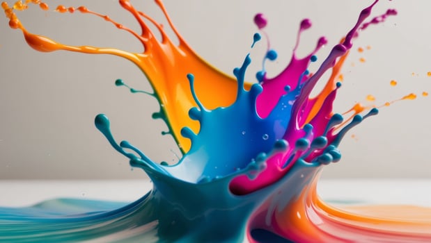 Colorful paint splashes on a white background photo