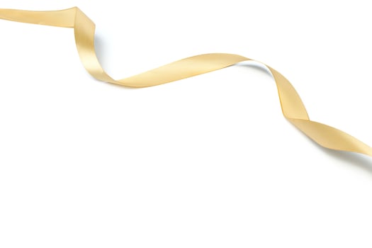 Golden ribbon collection isolated on white photo