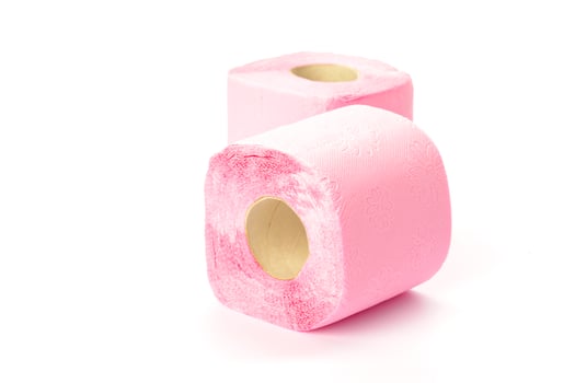 toilet paper isolated on white background photo