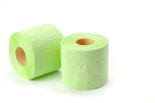 toilet paper isolated on white background photo