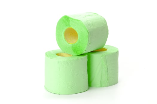 toilet paper isolated on white background photo