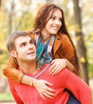Portrait of happy young couple photo