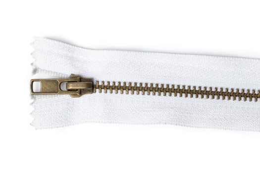 Zipper on white background photo