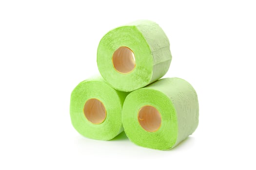toilet paper isolated on white background photo