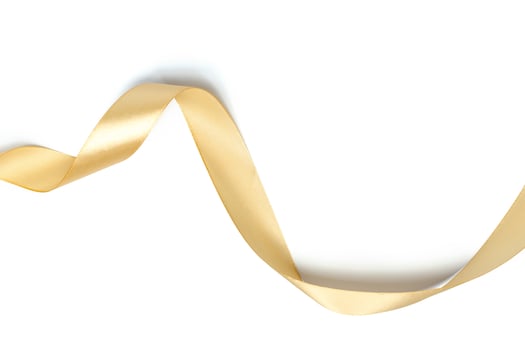 Golden ribbon collection isolated on white photo