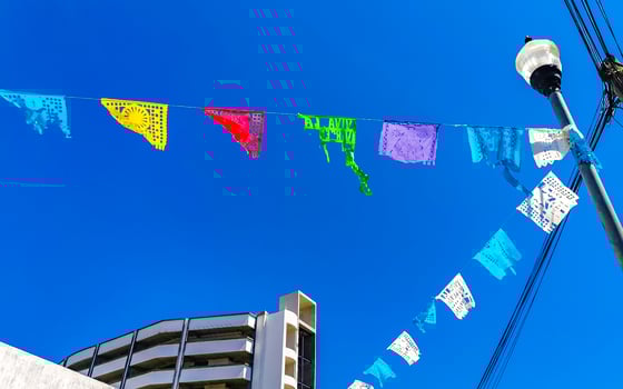 Mexican celebration and festive decorations in Mexico. photo