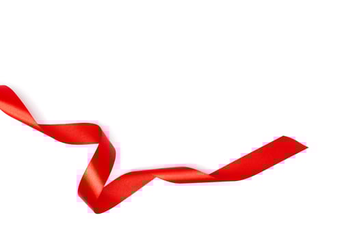 Red ribbon collection isolated on white photo
