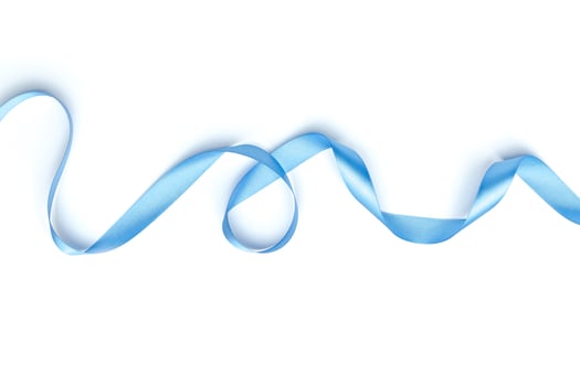 Shiny blue ribbon isolated on white photo