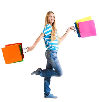 Young woman after shopping photo