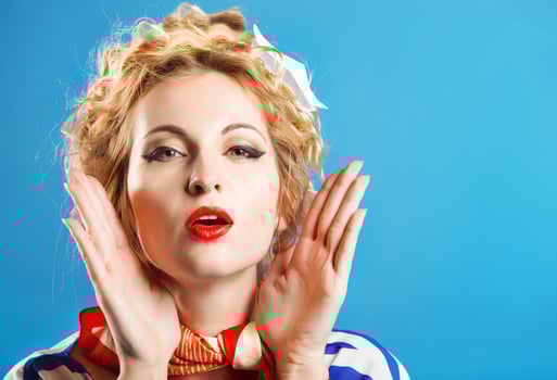 Lovely woman retro portrait photo