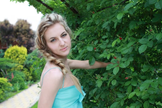 Girl and roses photo
