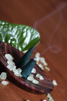 Green tea incense cones photo