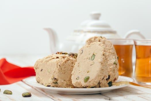 traditional eastern desserts on wooden background photo