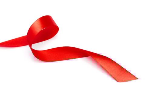 Red ribbon collection isolated on white photo
