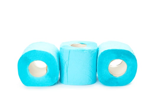toilet paper isolated on white background photo