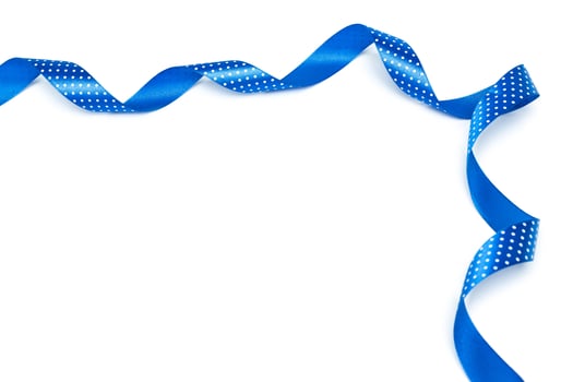 Shiny blue ribbon isolated on white photo