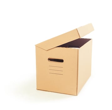 Cardboard boxes isolated over white background photo