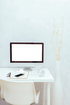 working table with computer photo