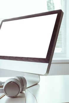 working table with computer photo