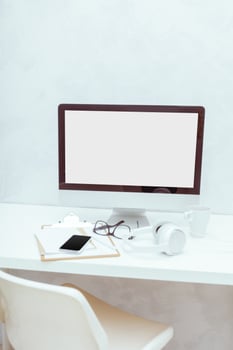 working table with computer photo