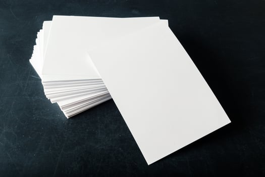 backed paper blank business cards on the stack photo