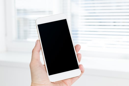 mobile, smartphone with black blank screen photo