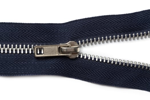 Zipper on white background photo