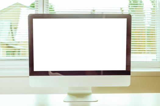 working table with computer photo