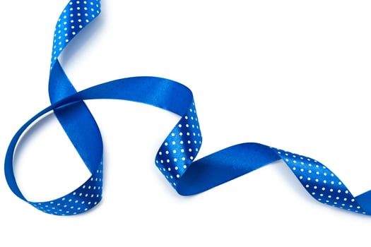 Shiny blue ribbon isolated on white photo