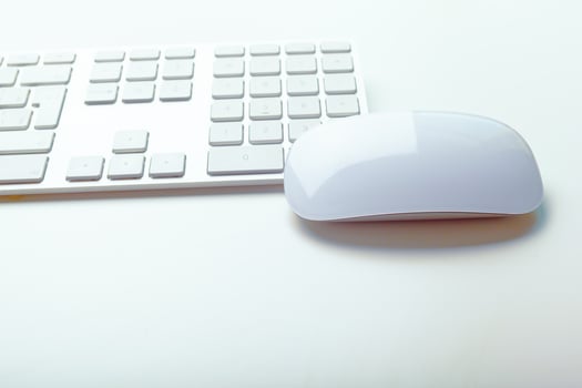 Close up image of computer office keyboard on a white background photo
