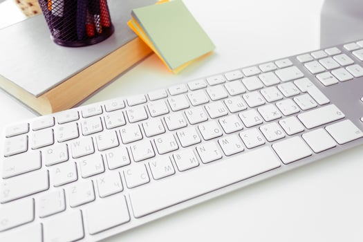 White office desk table photo