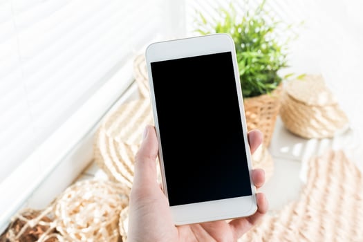 mobile, smartphone with black blank screen photo