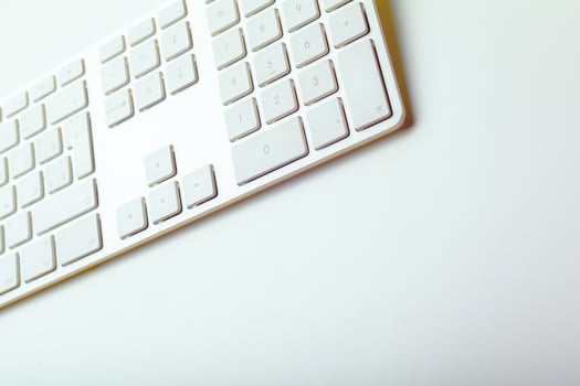 Close up image of computer office keyboard on a white background photo