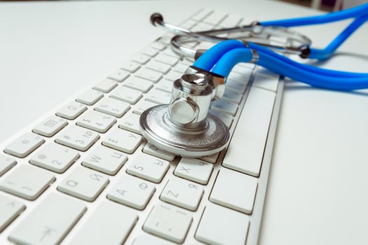doctor workplace with a stethoscope photo