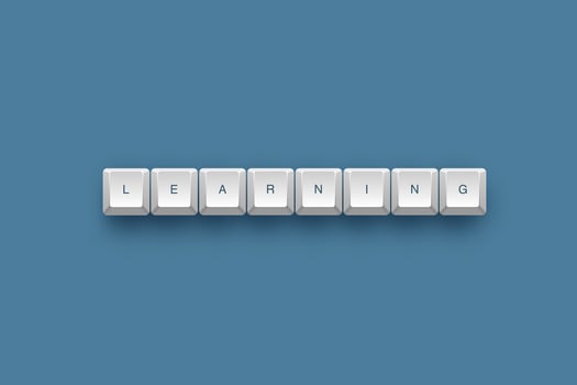 Learning text on a 3d keyboard button with shadow concept series photo