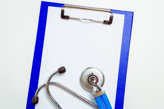 doctor workplace with a stethoscope photo